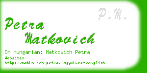 petra matkovich business card